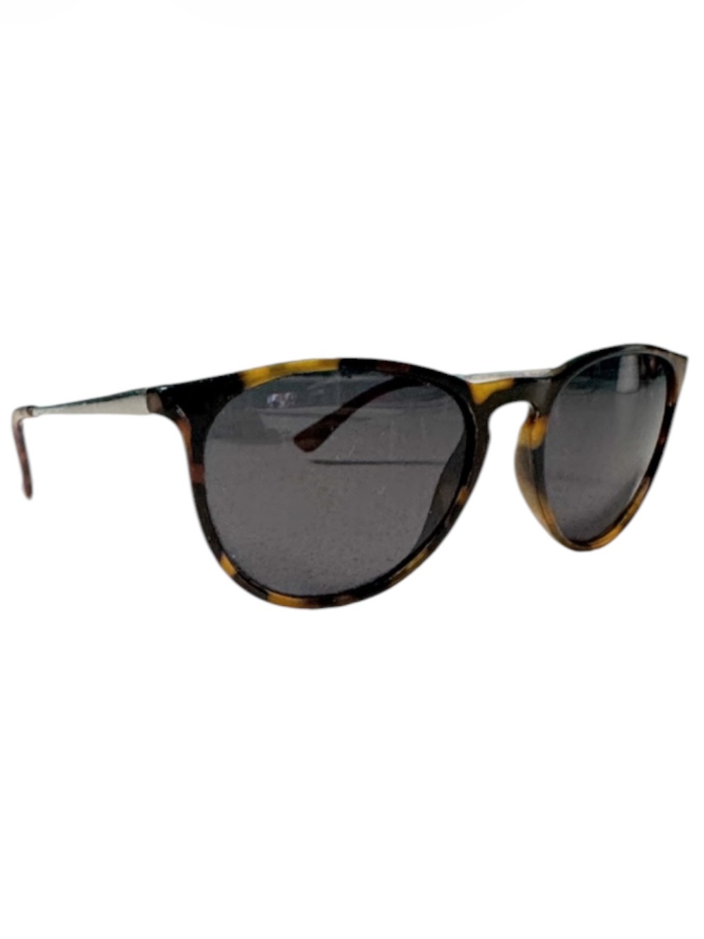 Foster Grant black brown tortoiseshell plastic frame wire arm sunglasses OS